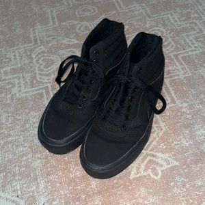 All black high top platform vans!!